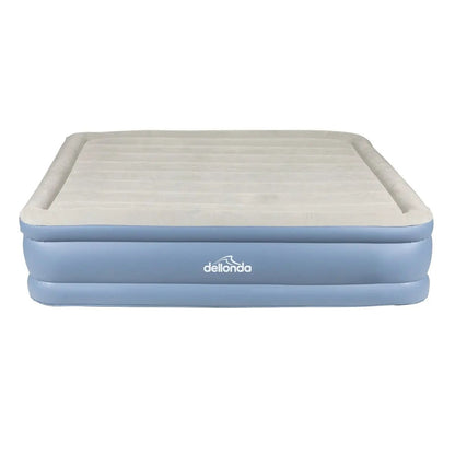 Dellonda DL147 Inflatable High Raised Flocked Air Bed with Built-In Electric Pump Queen Size Dellonda