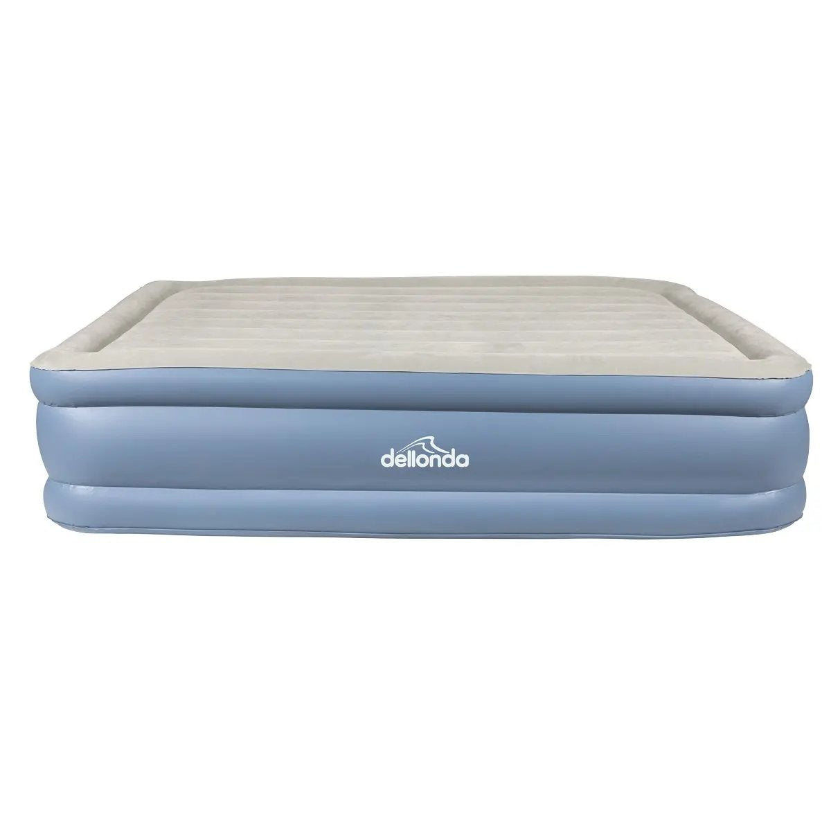 Dellonda DL147 Inflatable High Raised Flocked Air Bed with Built-In Electric Pump Queen Size Dellonda