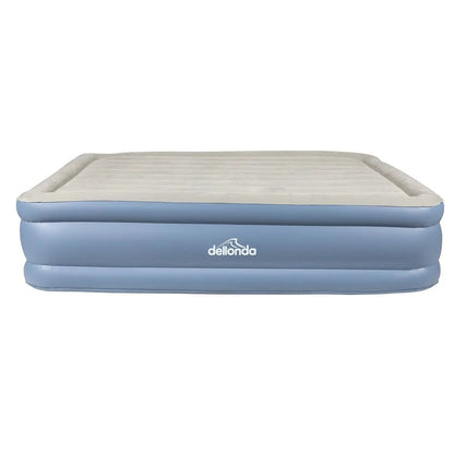 Dellonda DL147 Inflatable High Raised Flocked Air Bed with Built-In Electric Pump Queen Size Dellonda