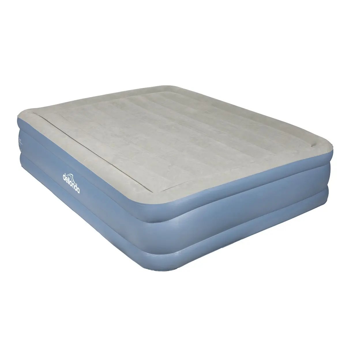 Dellonda DL147 Inflatable High Raised Flocked Air Bed with Built-In Electric Pump Queen Size Dellonda
