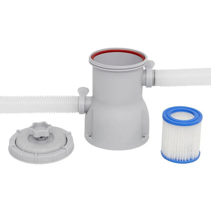 Dellonda DL19 10ft Steel Frame Swimming Pool Round with Filter Pump Blue Dellonda