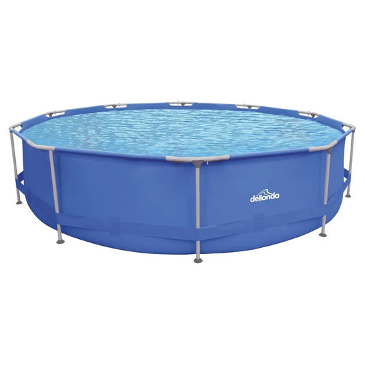 Dellonda DL20 12ft Steel Frame Swimming Pool Round with Filter Pump Blue Dellonda