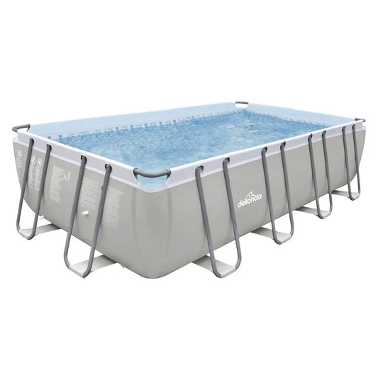 Dellonda DL22 18ft Deluxe Steel Frame Swimming Pool Rectangular with Filter Pump Dellonda