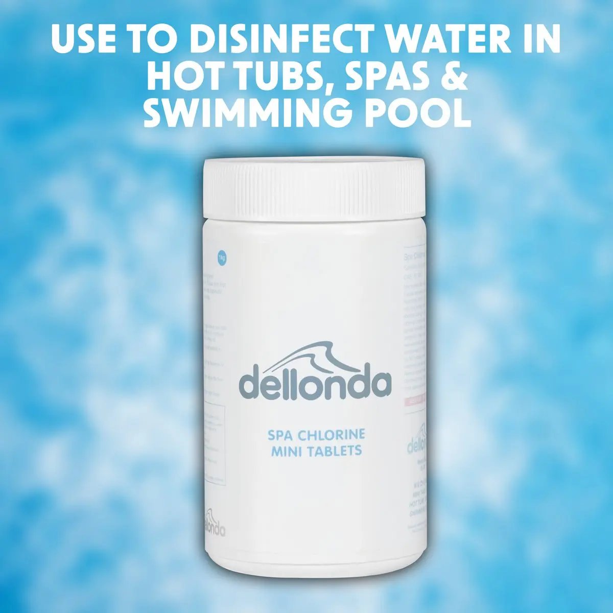 Dellonda DL51 1kg Chlorine Mini Tabs for Hot Tubs Spas & Swimming Pools Dellonda