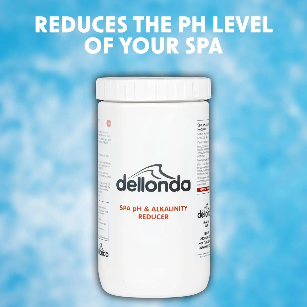 Dellonda DL52 1.5kg pH Reducers for Hot Tubs Spas & Swimming Pools Dellonda
