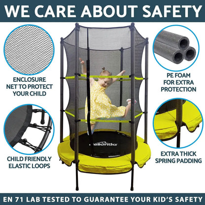 Dellonda DL65 55" Mini Trampoline with Safety Enclosure Net Dellonda