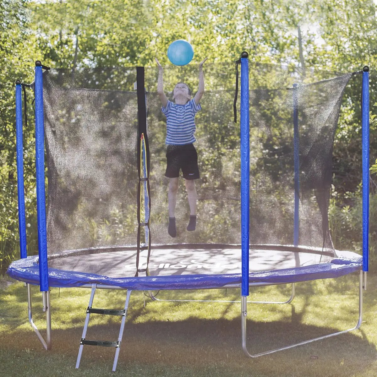 Dellonda DL68 10ft Heavy-Duty Outdoor Trampoline with Safety Enclosure Net Dellonda
