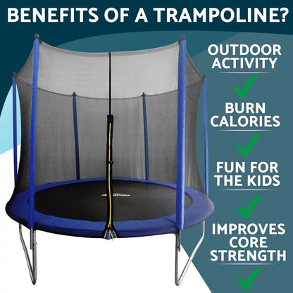 Dellonda DL68 10ft Heavy-Duty Outdoor Trampoline with Safety Enclosure Net Dellonda