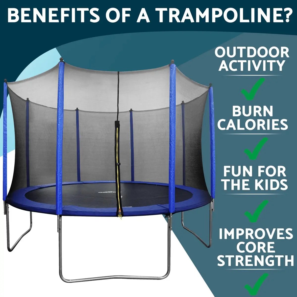 Dellonda DL69 12ft Heavy-Duty Outdoor Trampoline with Safety Enclosure Net Dellonda