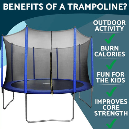 Dellonda DL69 12ft Heavy-Duty Outdoor Trampoline with Safety Enclosure Net Dellonda