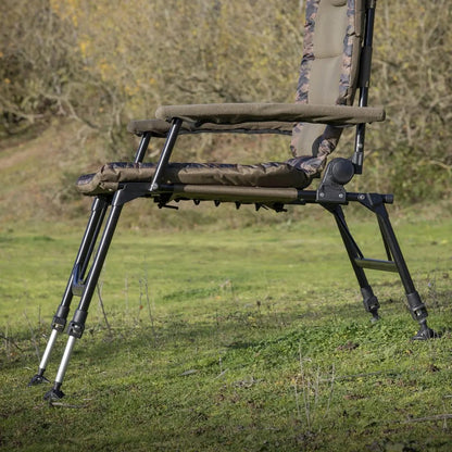 Dellonda DL73 Deluxe Portable Fishing/Camping Chair Reclining Padded Armrests and Back Adjustable Height Rotating Feet for Multiple Terrain Foldable Dellonda