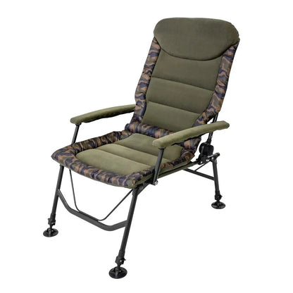 Dellonda DL73 Deluxe Portable Fishing/Camping Chair Reclining Padded Armrests and Back Adjustable Height Rotating Feet for Multiple Terrain Foldable Dellonda