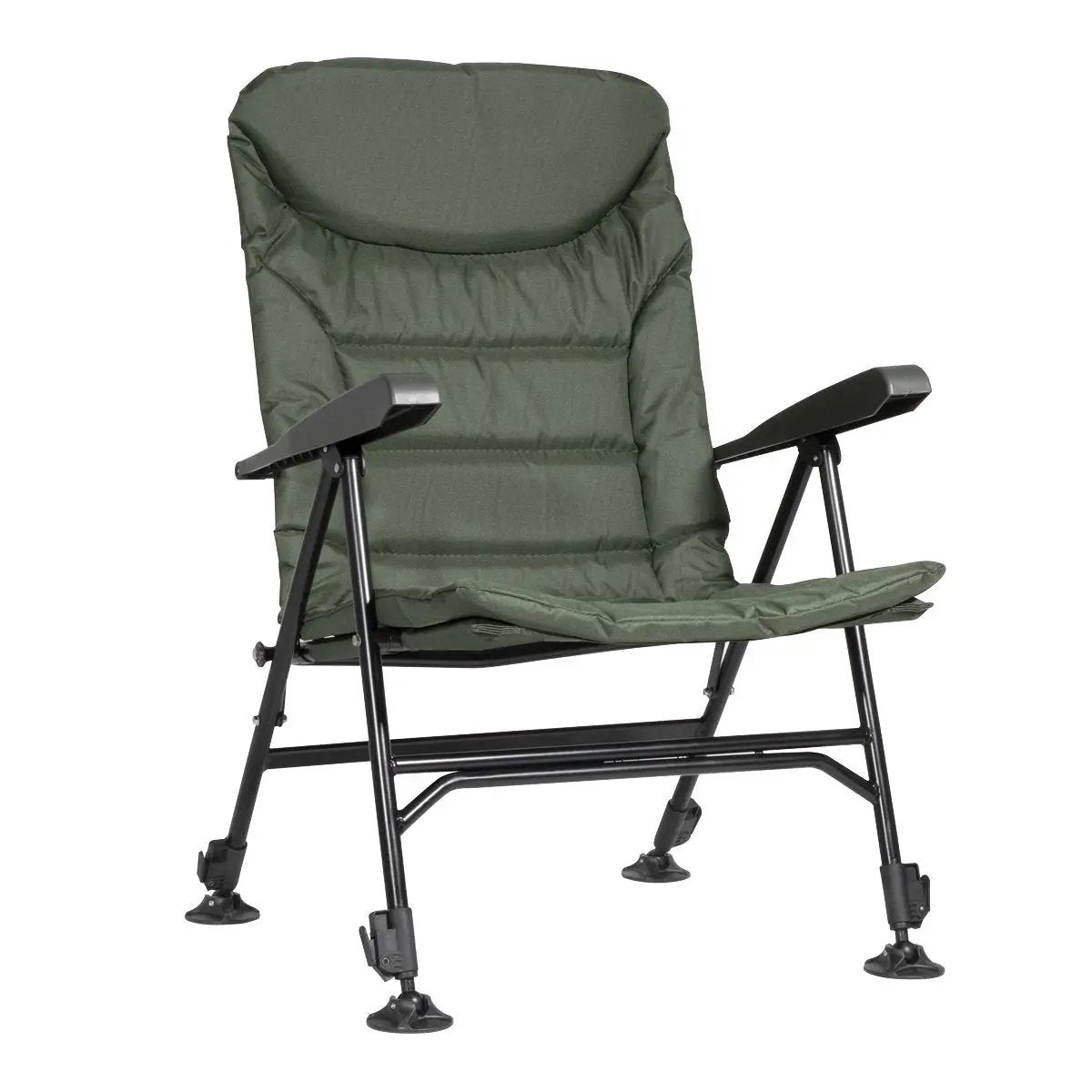 Dellonda DL74 Portable Fishing/Camping Chair Reclining Adjustable Height Water Resistant Rotating Feet for Multiple Terrain Foldable Dellonda