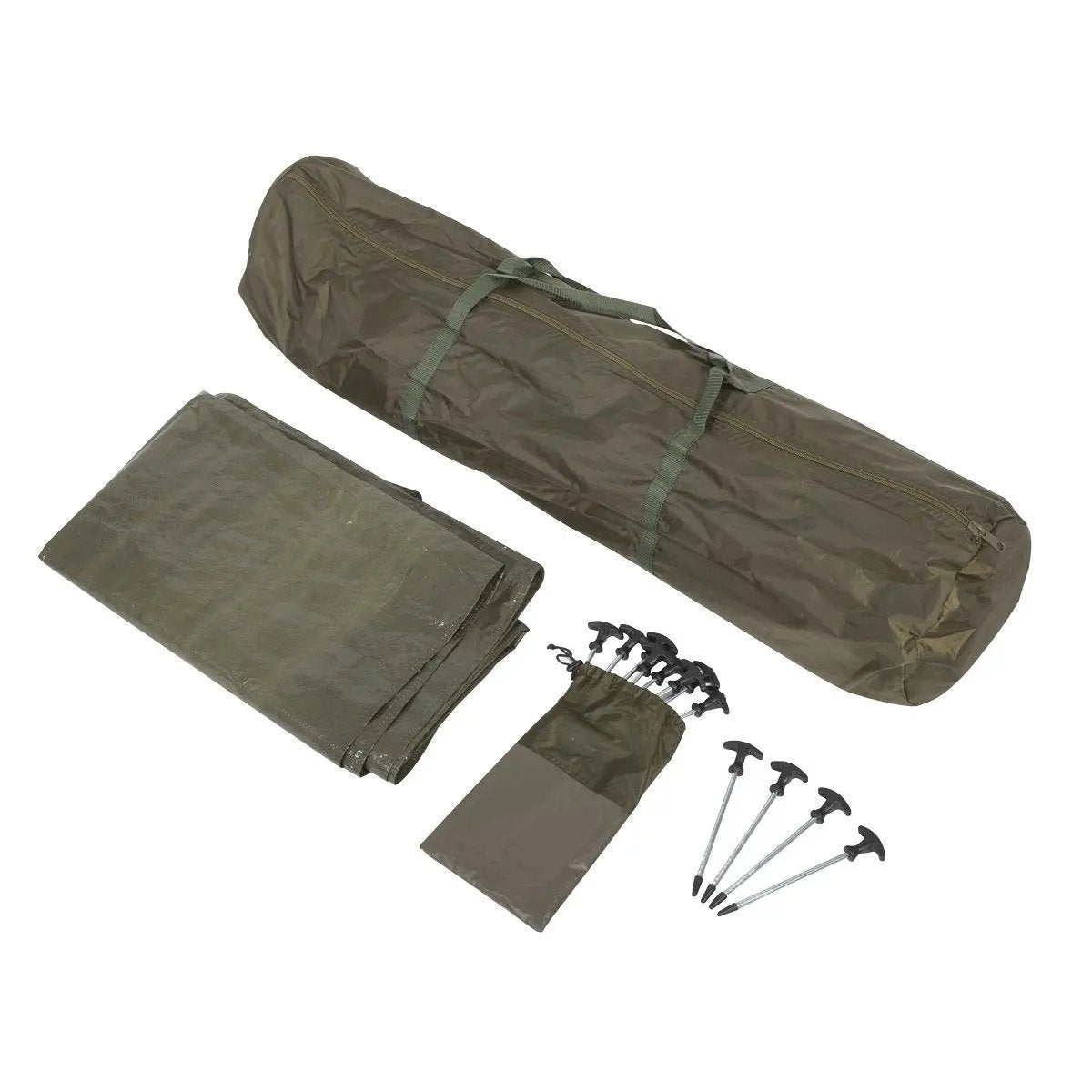 Dellonda DL75 Fishing Bivvy Carp Tent 1 Man Waterproof & UV Protection Quick Assembly Pre Threaded Poles with Ground Sheet & Heavy Duty Ground Pegs Dellonda