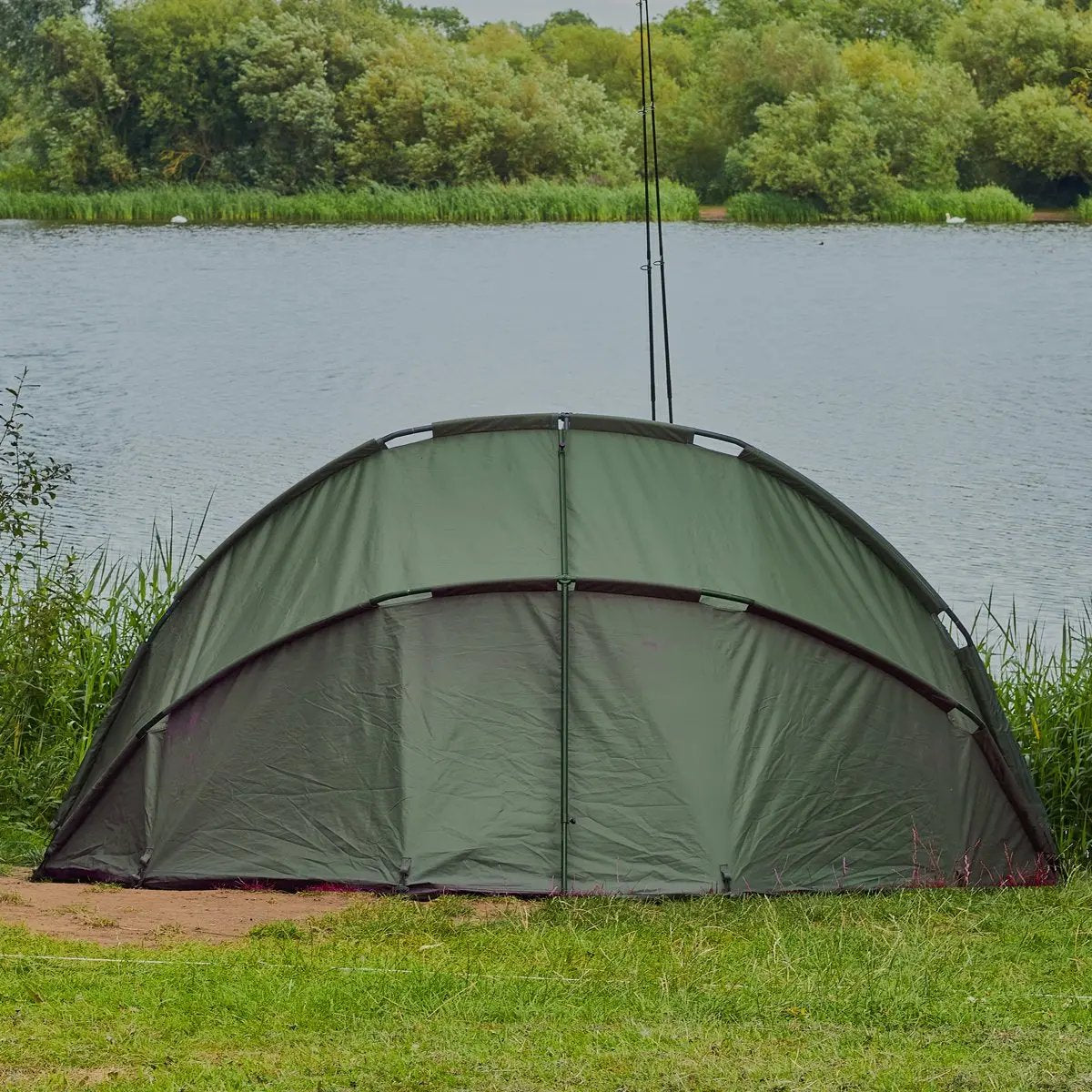 Dellonda DL75 Fishing Bivvy Carp Tent 1 Man Waterproof & UV Protection Quick Assembly Pre Threaded Poles with Ground Sheet & Heavy Duty Ground Pegs Dellonda