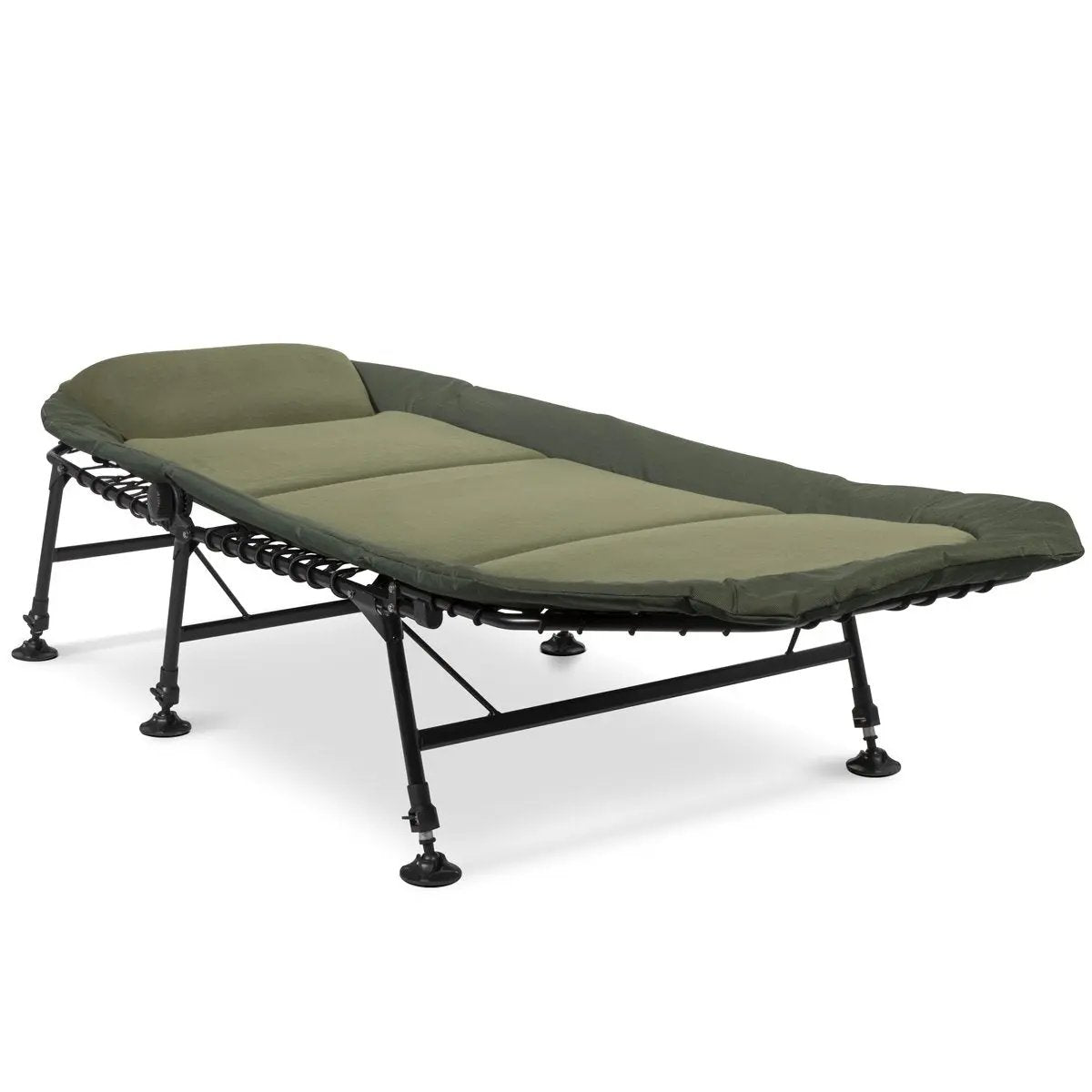 Dellonda DL78 Deluxe Wide Adjustable Fishing Bedchair Fleece Mattress & Built-In Pillow 3 Legs & 6 Adjustable Feet Dellonda
