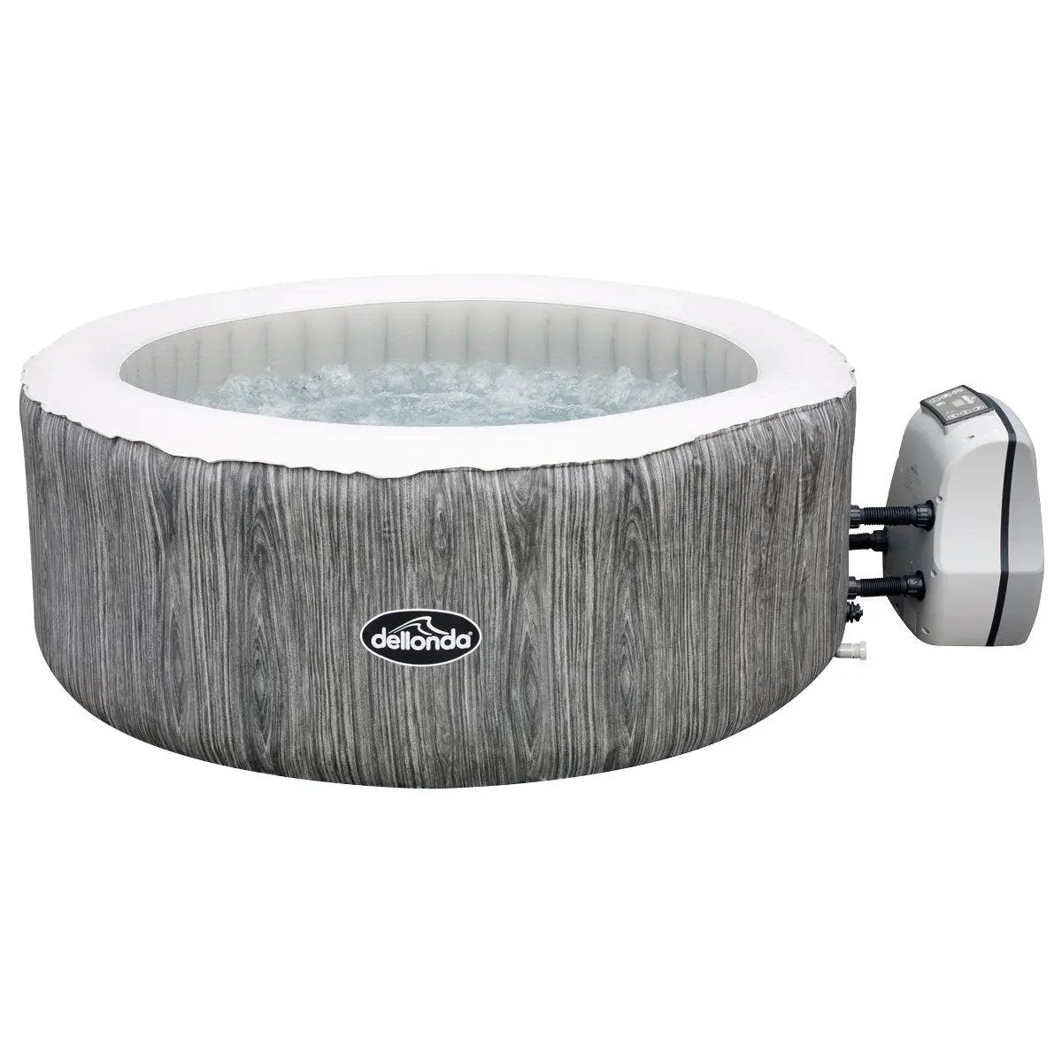 Dellonda DL88 2-4 Person Inflatable Hot Tub Spa with Smart Pump - Wood Effect Dellonda