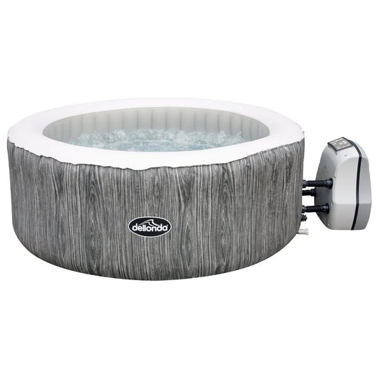 Dellonda DL88 2-4 Person Inflatable Hot Tub Spa with Smart Pump - Wood Effect Dellonda