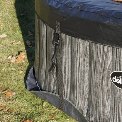 Dellonda DL88 2-4 Person Inflatable Hot Tub Spa with Smart Pump - Wood Effect Dellonda