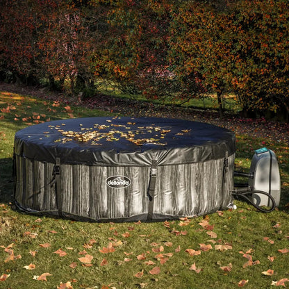 Dellonda DL88 2-4 Person Inflatable Hot Tub Spa with Smart Pump - Wood Effect Dellonda
