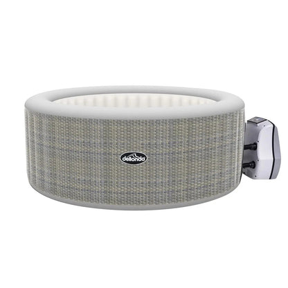 Dellonda DL90 2-4 Person Inflatable Hot Tub Spa with Smart Pump - Rattan Effect Dellonda