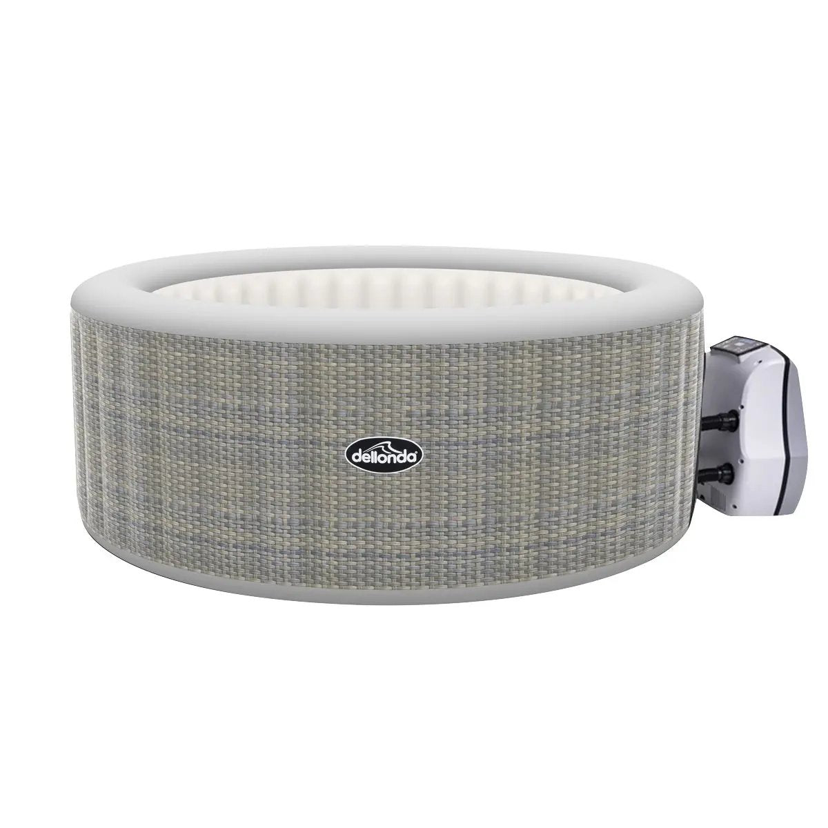 Dellonda DL91 4-6 Person Inflatable Hot Tub Spa with Smart Pump - Rattan Effect Dellonda