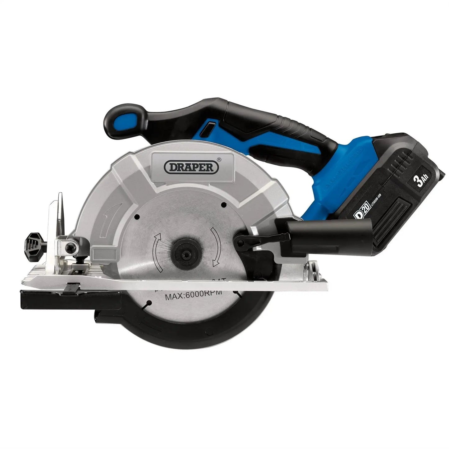 Draper 00594 D20 20V Brushless Circular Saw 1 x 3.0Ah Battery 1 x Fast Charger Draper