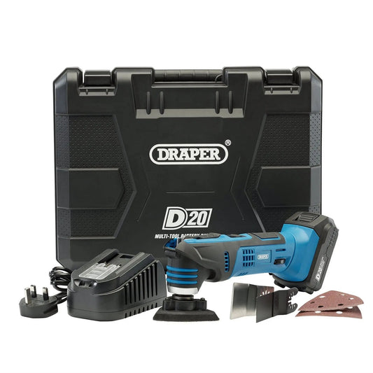 Draper 00595 D20 20V Oscillating Multi-Tool 1 x 2.0Ah Battery 1 x Charger Draper