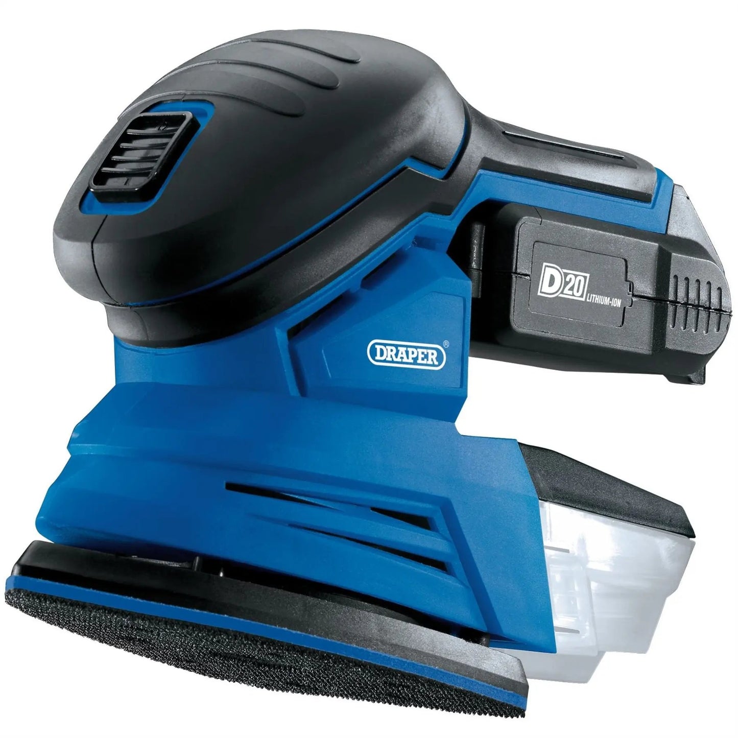 Draper 00608 D20 20V Tri-Base Detail Sander 1 x 2.0Ah Battery 1 x Charger Draper