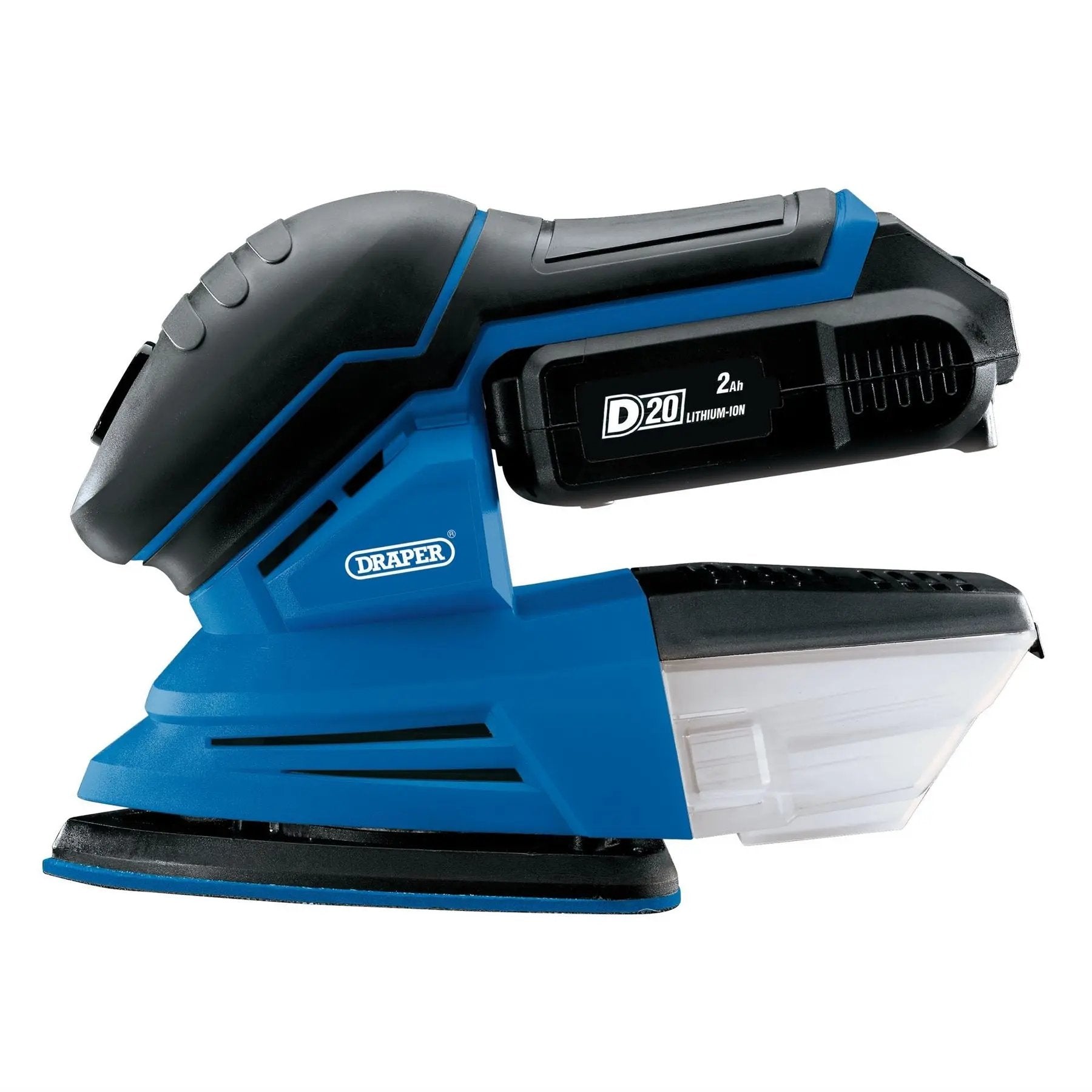 Draper 00608 D20 20V Tri-Base Detail Sander 1 x 2.0Ah Battery 1 x Charger Draper