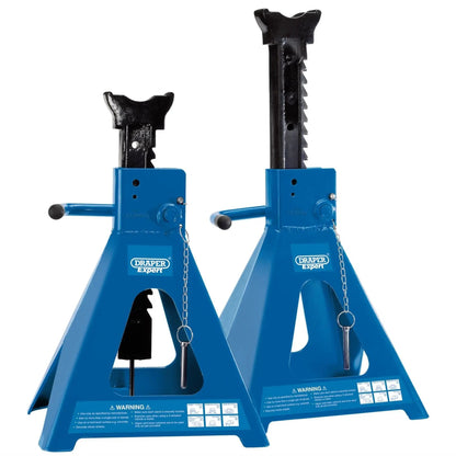 Draper 01815 Pneumatic Rise Ratcheting Axle Stands 10 Tonne Pair Draper