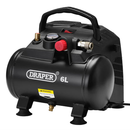 Draper 02115 6L Oil-Free Air Compressor 1.2kW/1.5hp Draper