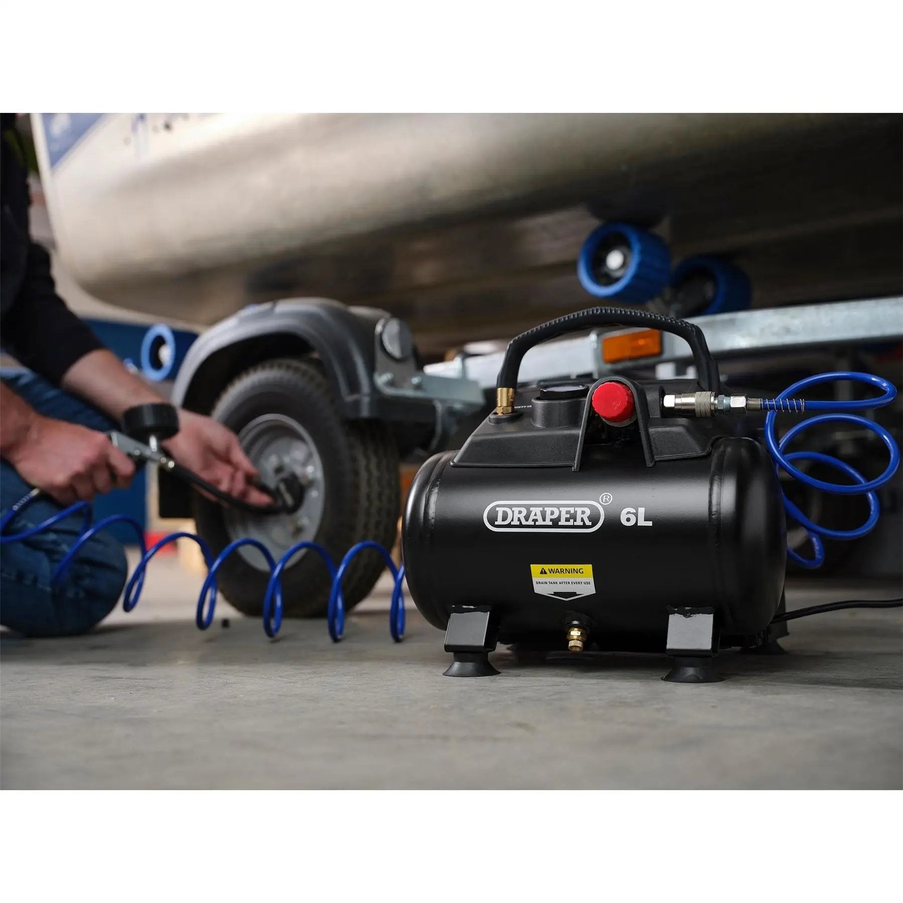 Draper 02115 6L Oil-Free Air Compressor 1.2kW/1.5hp Draper