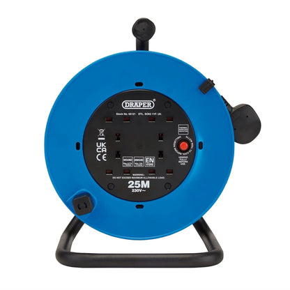 Draper 02121 230V Four Socket Industrial Cable Reel 25m Draper