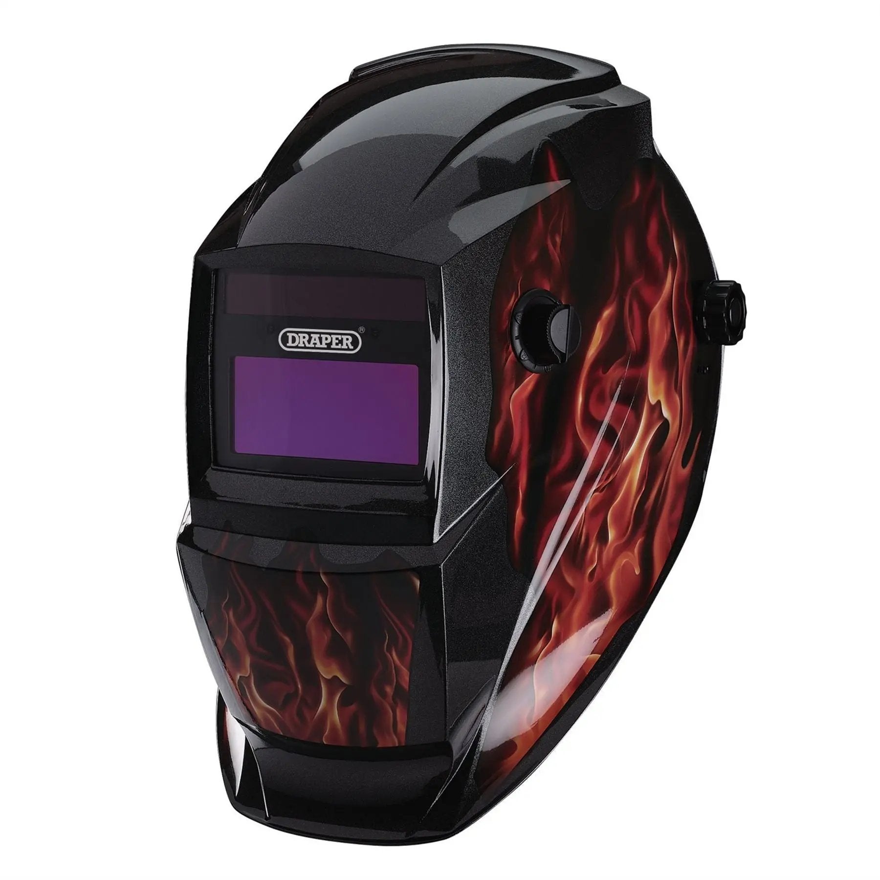 Draper 02513 Auto-Darkening Welding Helmet Red Flames Draper