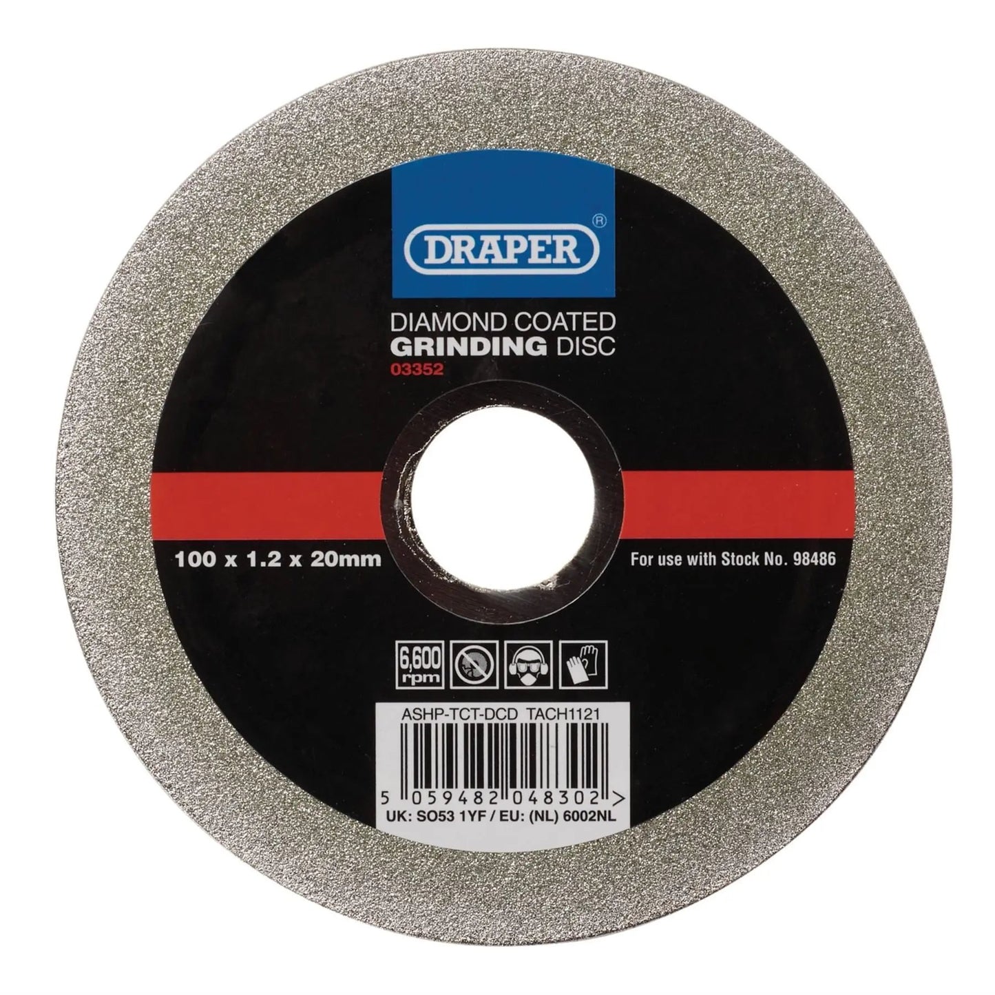 Draper 03352 Diamond-Coated Grinding Disc 100 x 1.2 x 20mm Draper