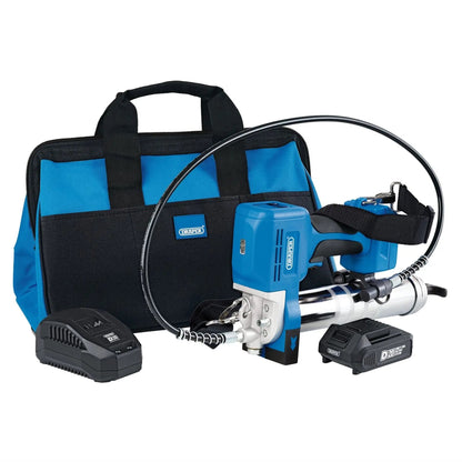 Draper 03359 D20 20V Grease Gun Kit 1 x 2.0Ah Battery 1 x Charger 3 Piece Draper