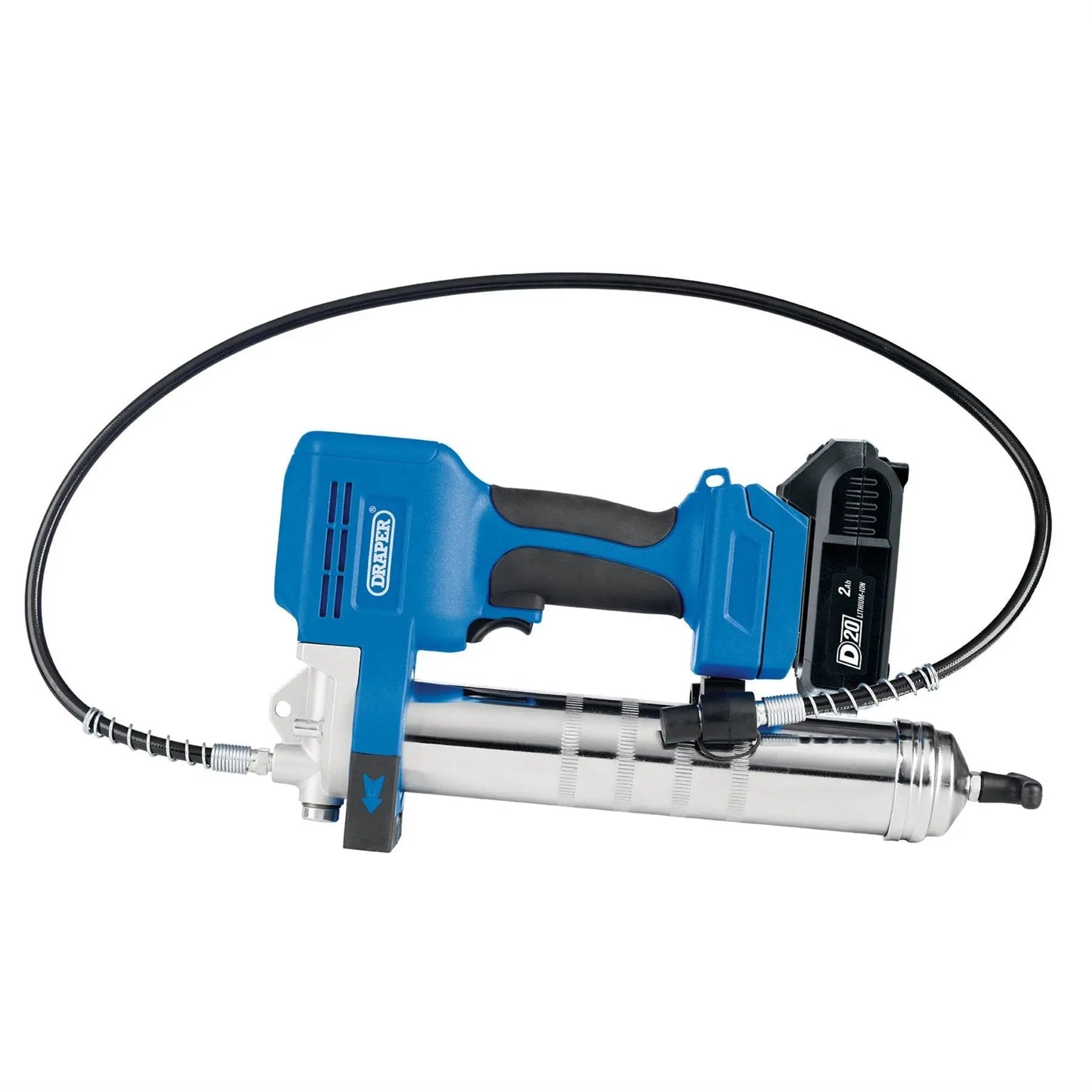 Draper 03359 D20 20V Grease Gun Kit 1 x 2.0Ah Battery 1 x Charger 3 Piece Draper