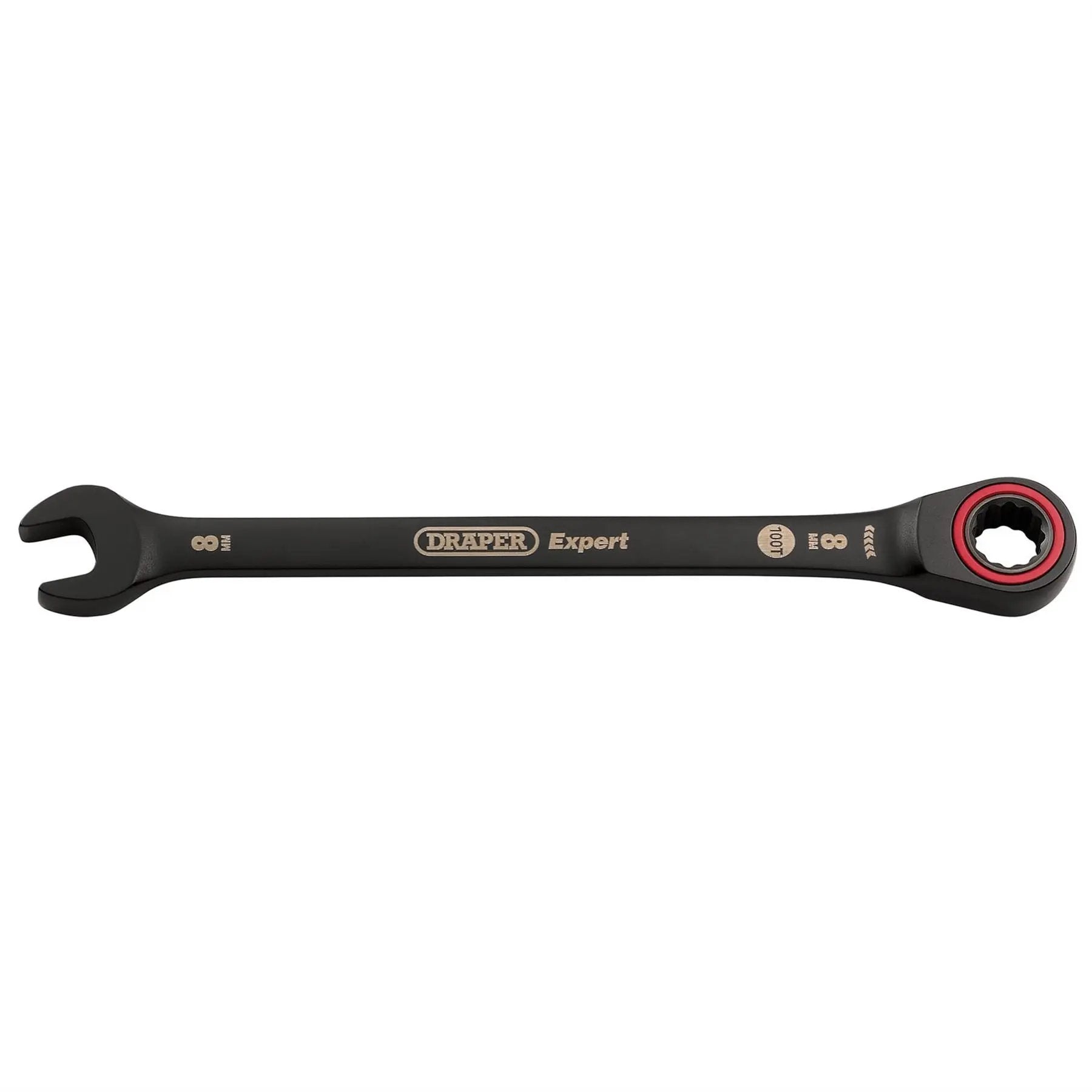 Draper 03879 Expert HI-TORQ® Metric Ratchet Combination Spanner 8mm Black Draper
