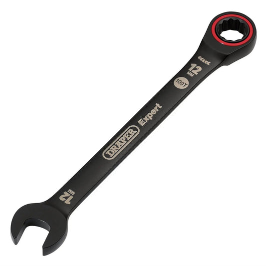 Draper 03883 Expert HI-TORQ® Metric Ratchet Combination Spanner 12mm Black Draper