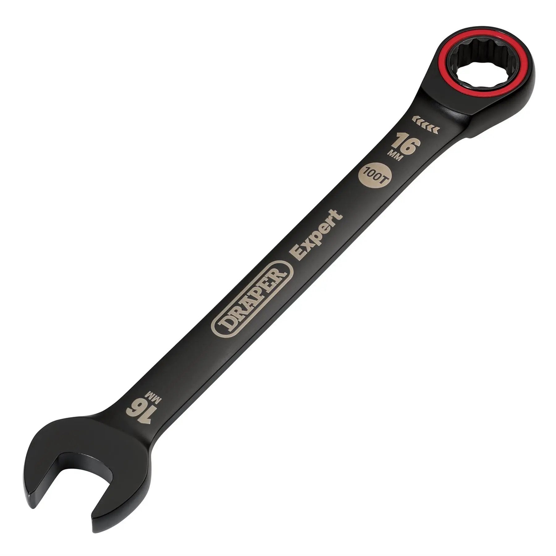 Draper 03889 Expert HI-TORQ® Metric Ratchet Combination Spanner 16mm Black Draper