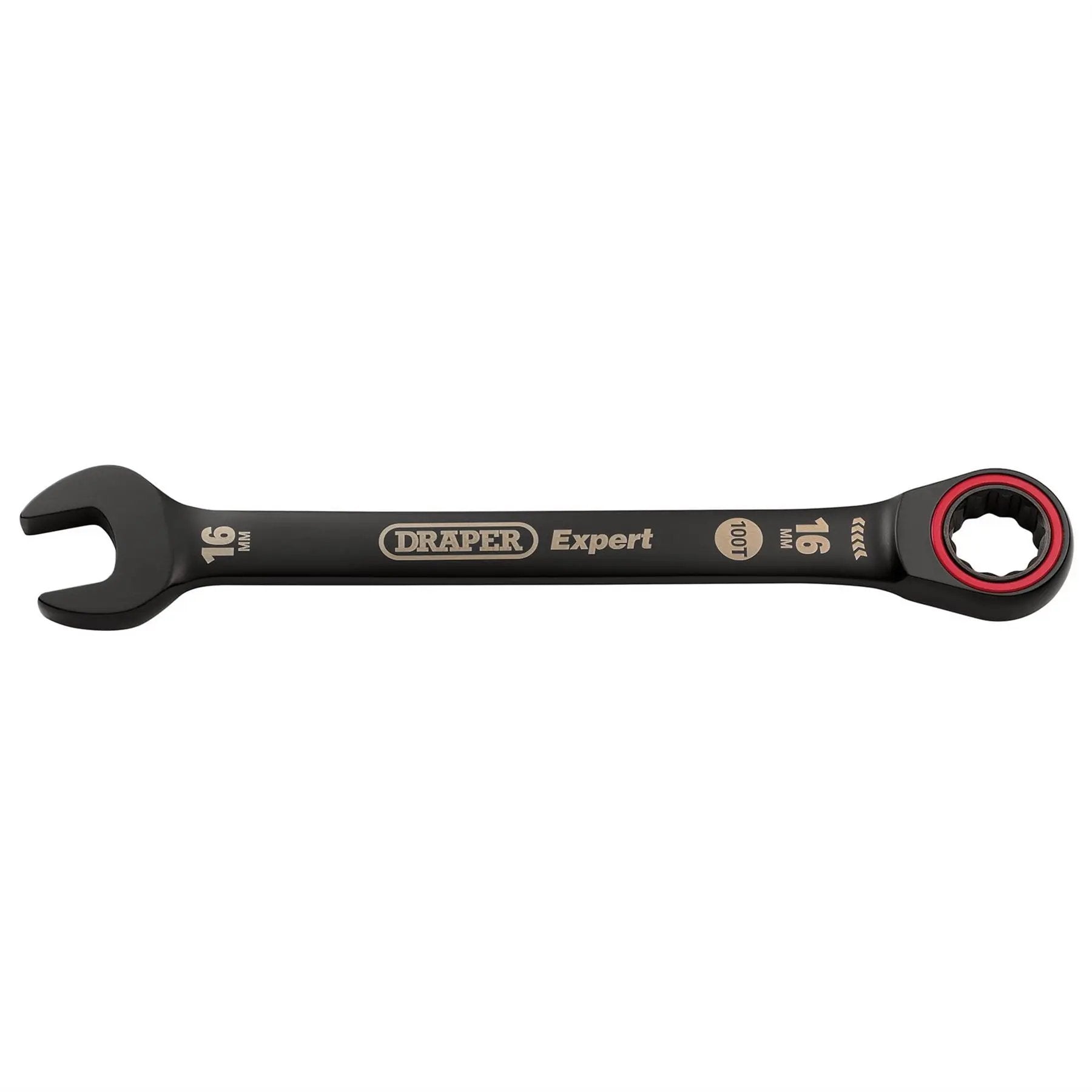 Draper 03889 Expert HI-TORQ® Metric Ratchet Combination Spanner 16mm Black Draper