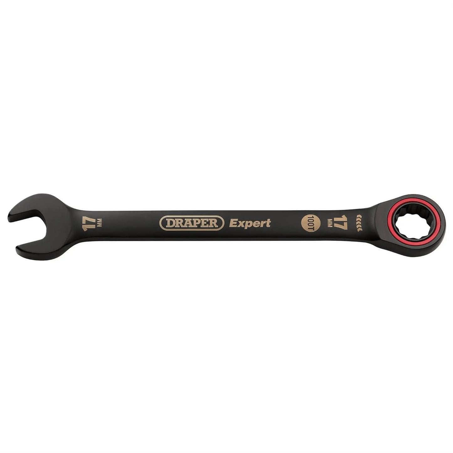 Draper 03890 Expert HI-TORQ® Metric Ratchet Combination Spanner 17mm Black Draper