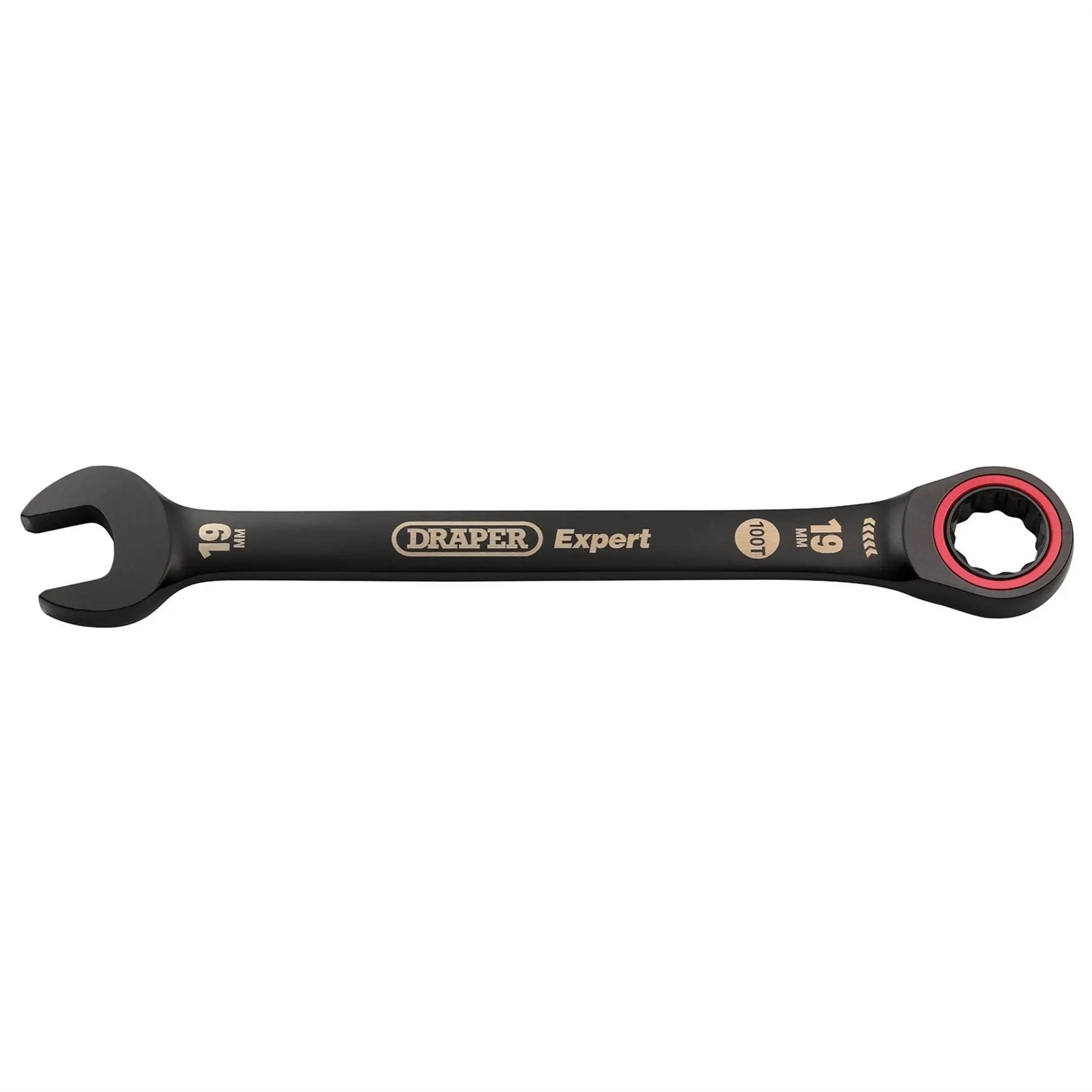 Draper 03892 Expert HI-TORQ® Metric Ratchet Combination Spanner 19mm Black Draper