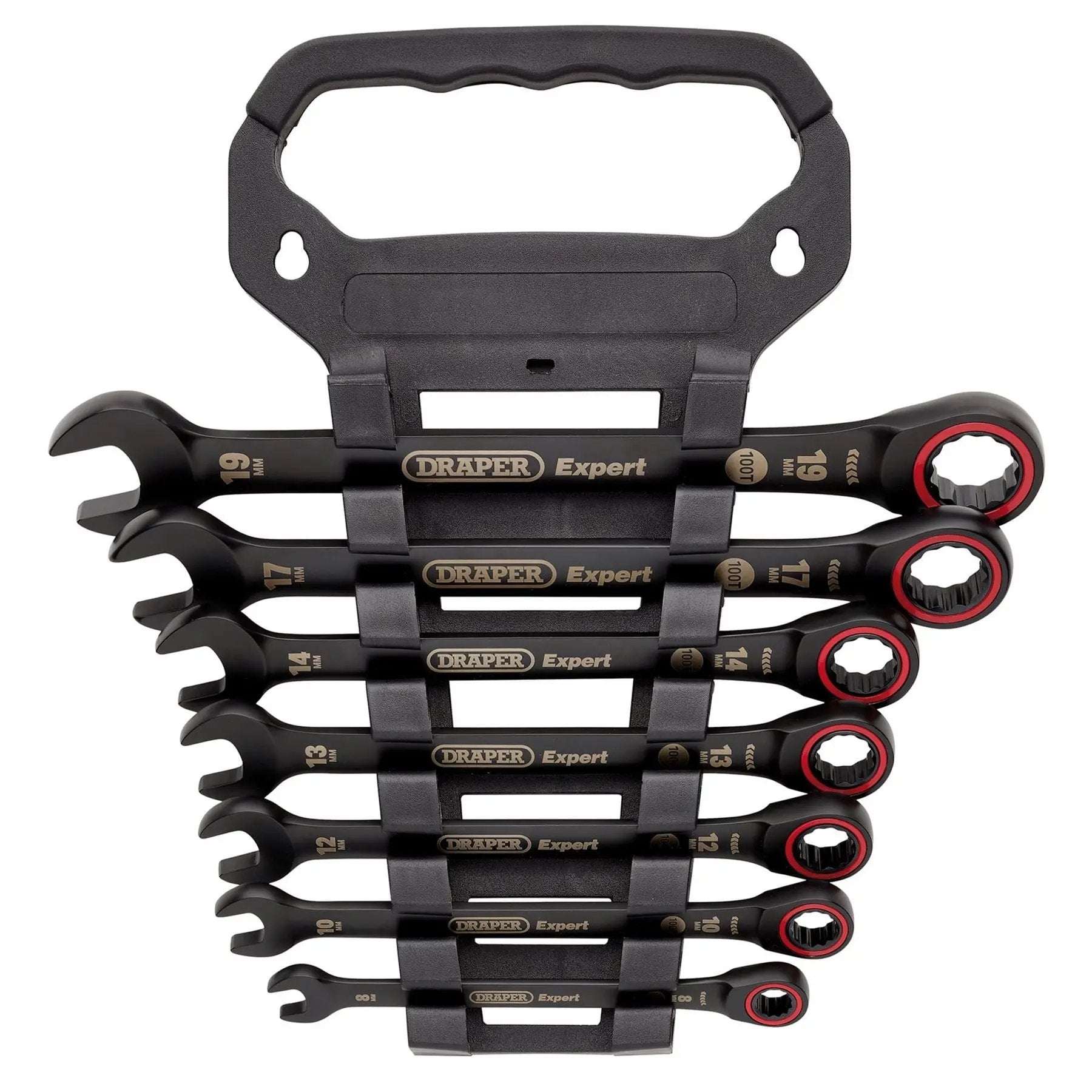 Draper 03895 Expert HI-TORQ® Metric Ratchet Combination Spanner Set Black 7 Piece Draper