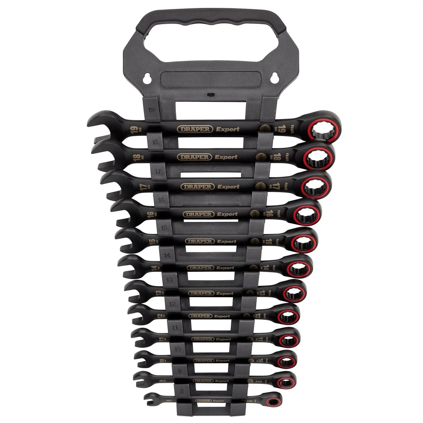 Draper 03896 Expert HI-TORQ® Metric Ratchet Combination Spanner Set Black 12 Piece Draper