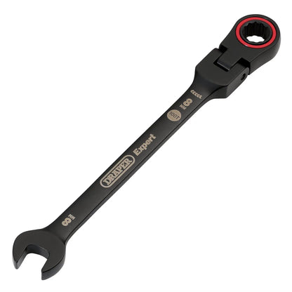 Draper 03914 Expert HI-TORQ® Metric Flexible Head Ratchet Combination Spanner 8mm Black Draper