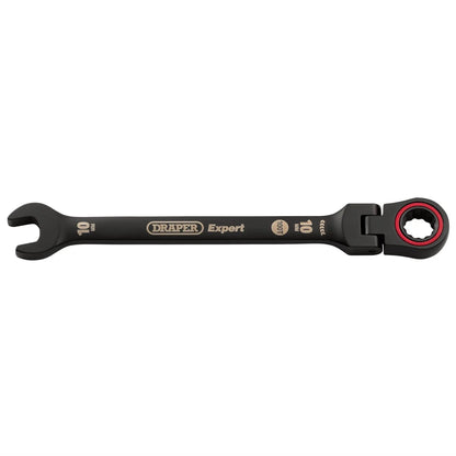 Draper 03916 Expert HI-TORQ® Metric Flexible Head Ratchet Combination Spanner 10mm Black Draper