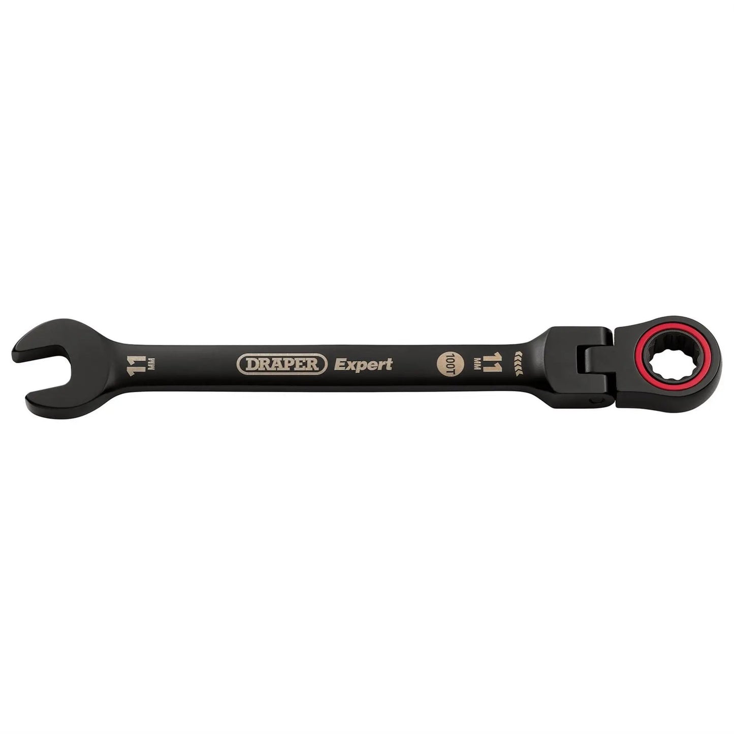 Draper 03917 Expert HI-TORQ® Metric Flexible Head Ratchet Combination Spanner 11mm Black Draper