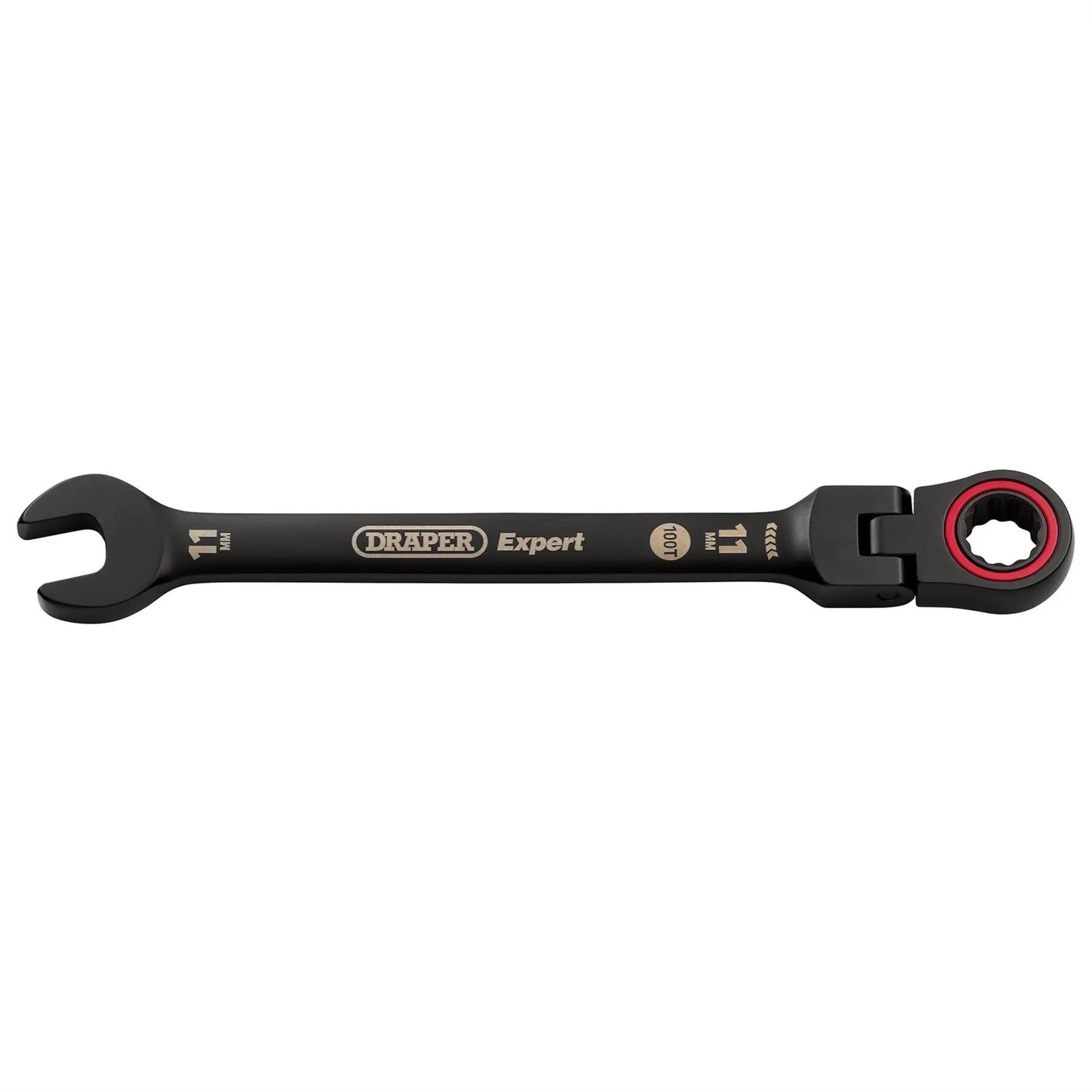 Draper 03917 Expert HI-TORQ® Metric Flexible Head Ratchet Combination Spanner 11mm Black Draper
